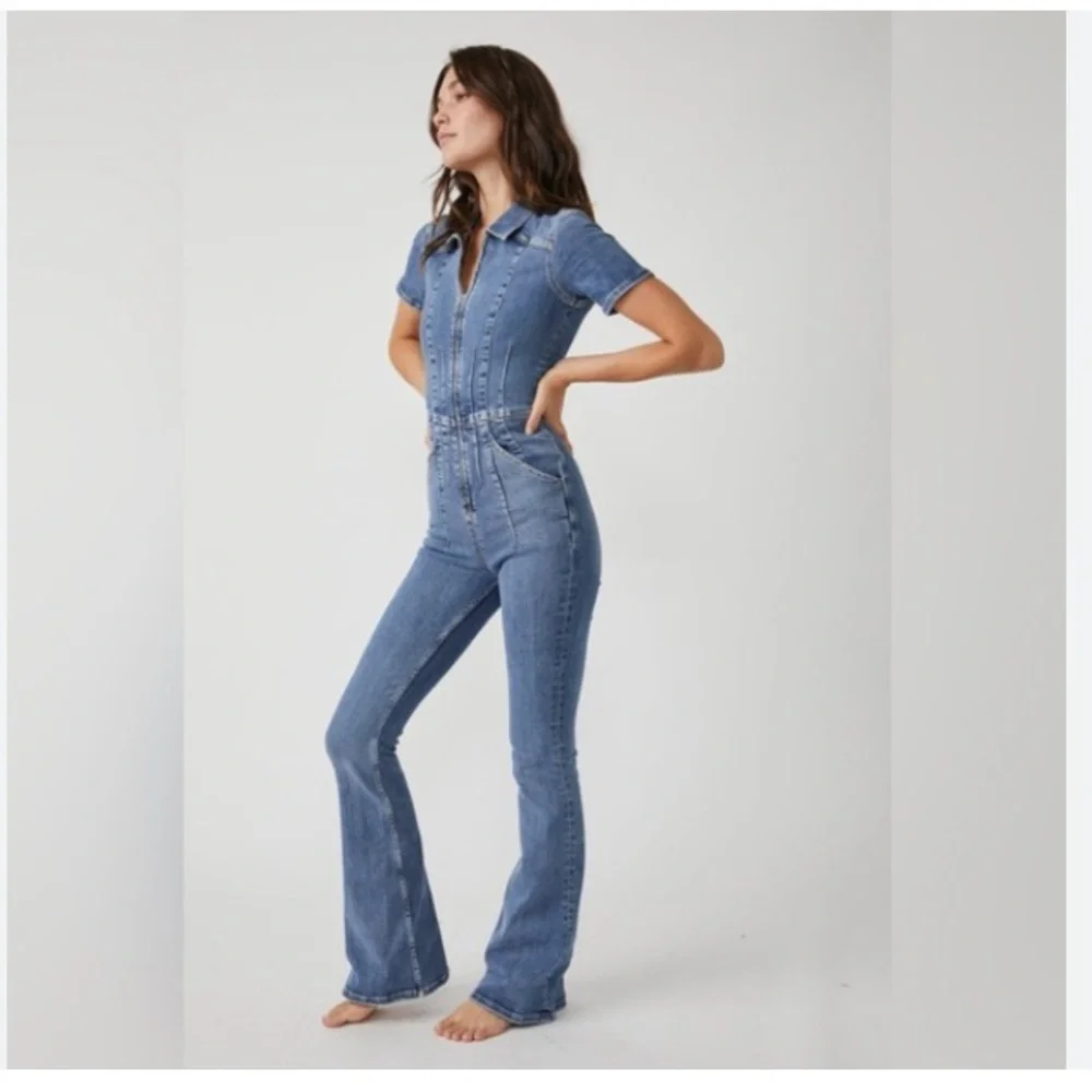 New: Free People We The Free Jayce Flare Leg Jumpsuit. Size Large